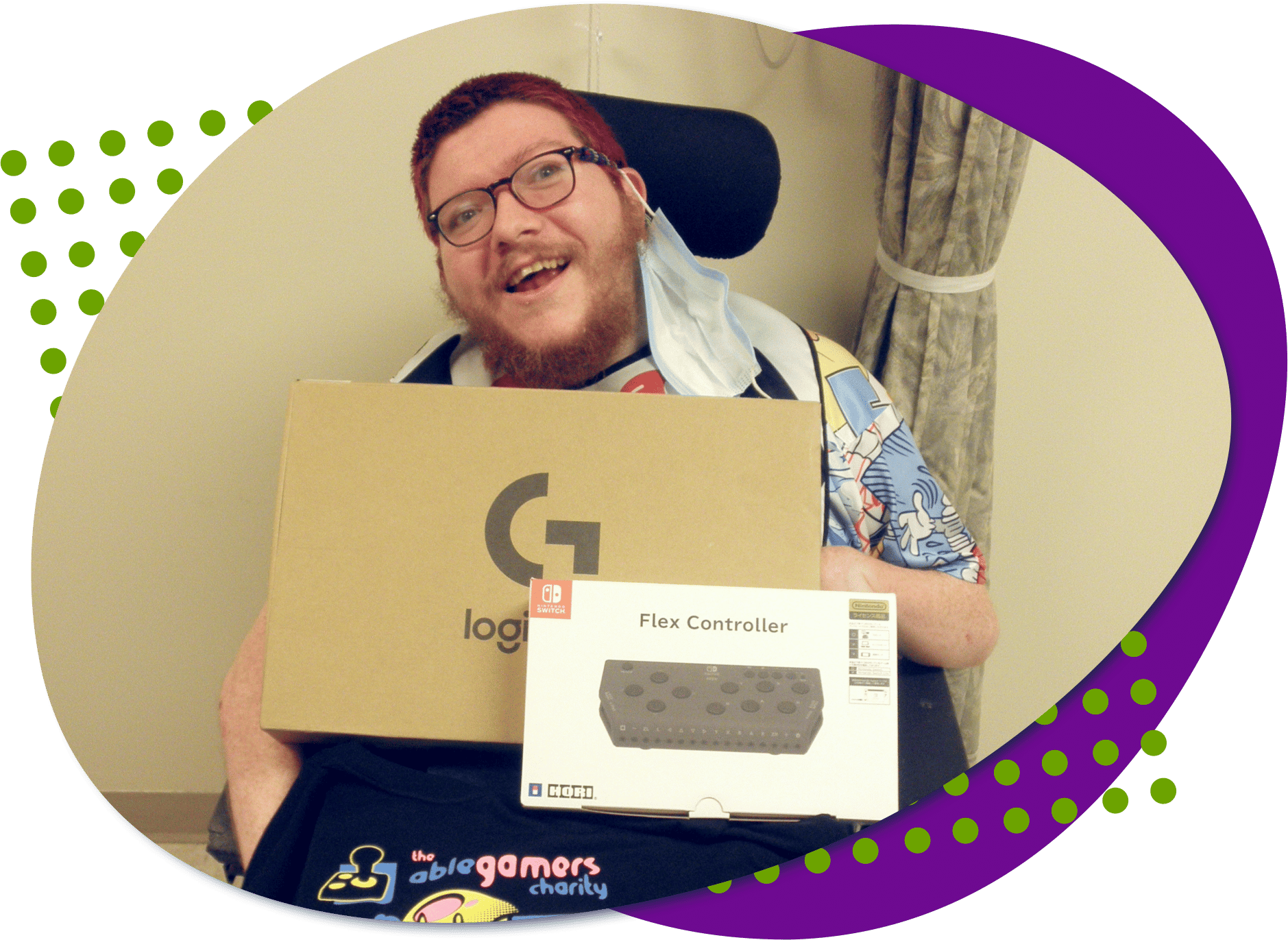 Picture of Dillon with gaming equipment