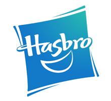 Hasbro Logo- Blue square with Hasbro and a smile