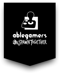 The AbleGamers logo with SpawnTogether in a handwritten font below